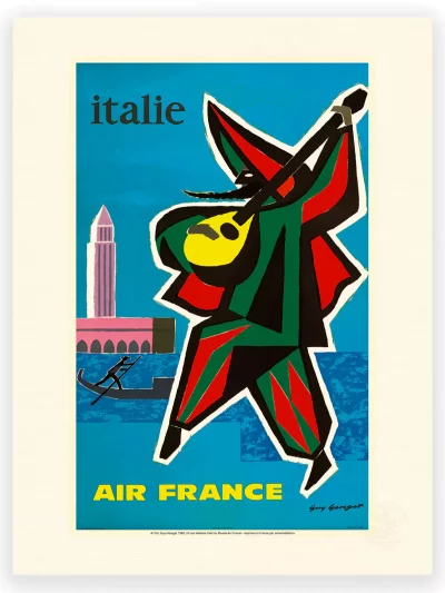 Affiche Air France Italie vintage et coloré sublimera votre décoration intérieur. Découvrez la large gamme d'affiches rétros reprenant les grands moments de l'aviation et du voyage chez Air France.