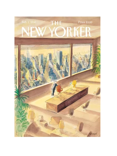 Sempé est un des seul dessinateurs français à illustrer les couvertures du très remarquable magazine "The New Yorker". Il a dessiné 101 couvertures du New Yorker. Les tiragesde ces affiches sont réalisés sur papier création.