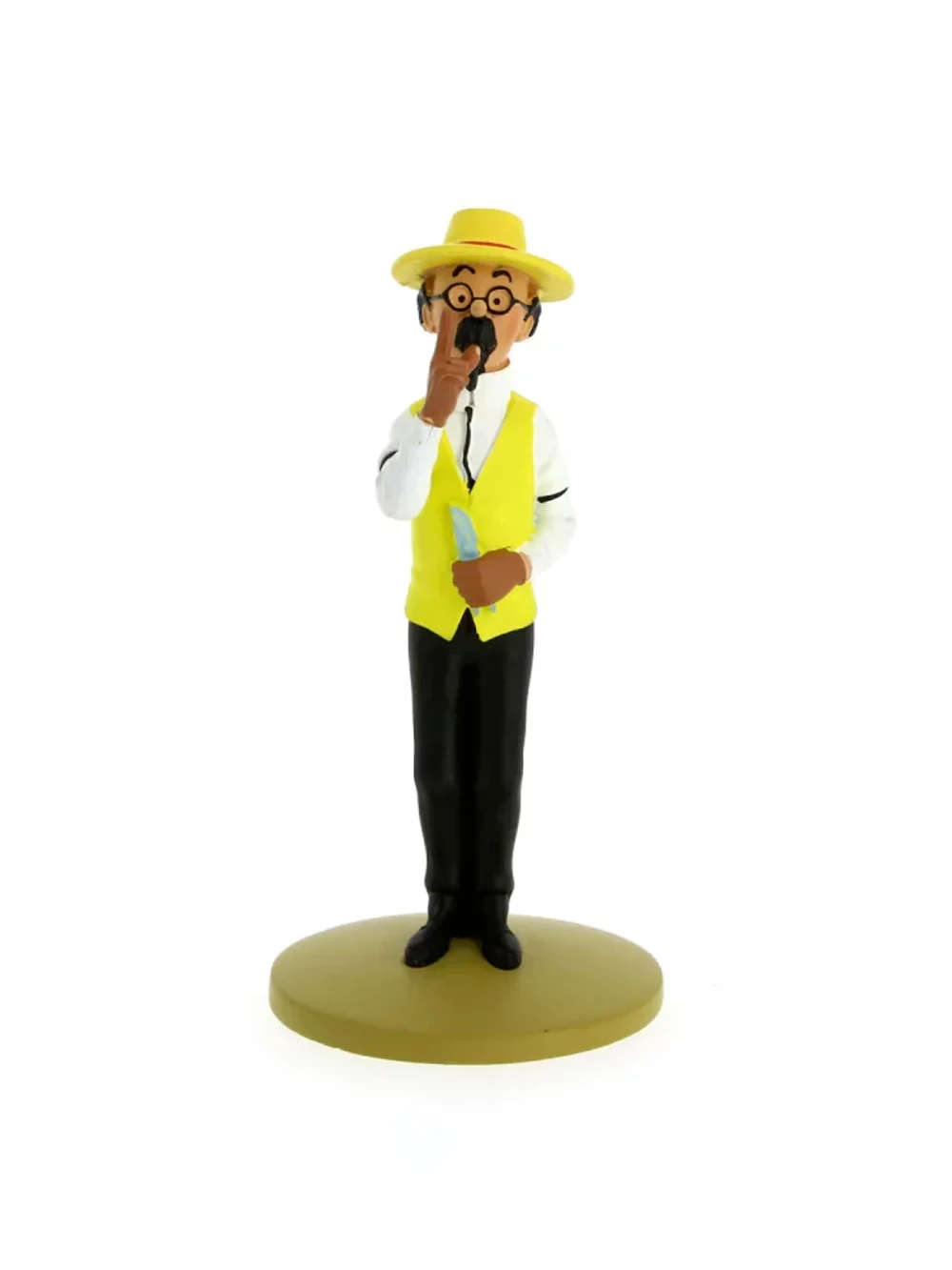 Figurine du professeur Tournesol en tenue de jardinier, fabriquée en résine. Modèle réduit pour collectionneur. Taille 12 cm. Ne convient pas aux enfants de moins de 14 ans.