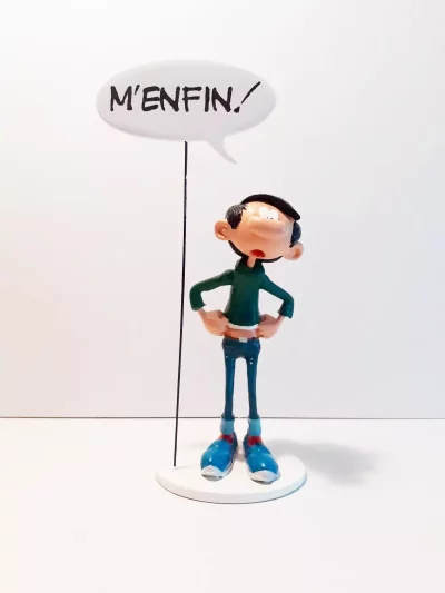 Figurine de Gaston bulle"m'enfin !" Statuette de collection en résine sculptée et peinte à la main. Ne convient pas aux enfants de moins de 14 ans.