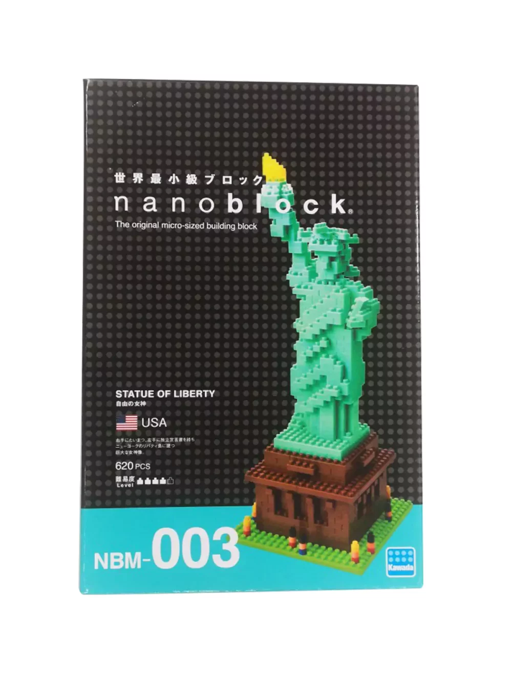 Nano block de la statue de la liberté. Construisez vous-même la liberté éclairant le monde. L'un des monuments les plus célèbres des Etats-Unis. Ne convient pas aux enfants de moins de 3 ans.