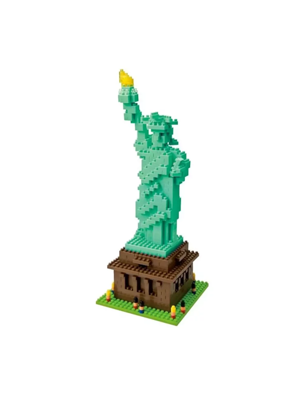 Nano block de la statue de la liberté. Construisez vous-même la liberté éclairant le monde. L'un des monuments les plus célèbres des Etats-Unis. Ne convient pas aux enfants de moins de 3 ans.