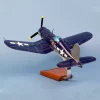 Maquette d'avion F4U-1A Corsair VMF214 Blacksheep. Maquette artisanale de décoration en bois massif. Sculptée et peinte à la main.