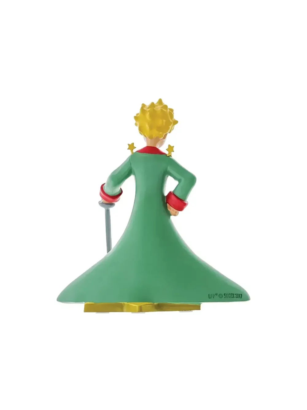 Figurine en résine et peinte à la main du petit prince avec sa cape et son épée. Modèle de collection. Personnages imaginés par St Exupéry qui nous plonge dans l'univers magique et poétique.