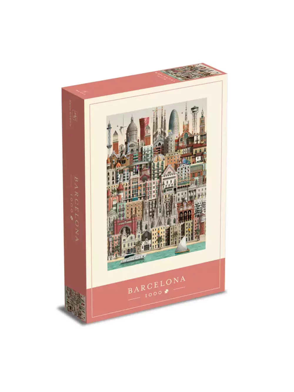 Puzzle représentant la ville de Barcelone, 1000 pièces de Martin Schwartz. A vous de reproduire la capitale Catalane. Taille du puzzle 50 x 70 cm.