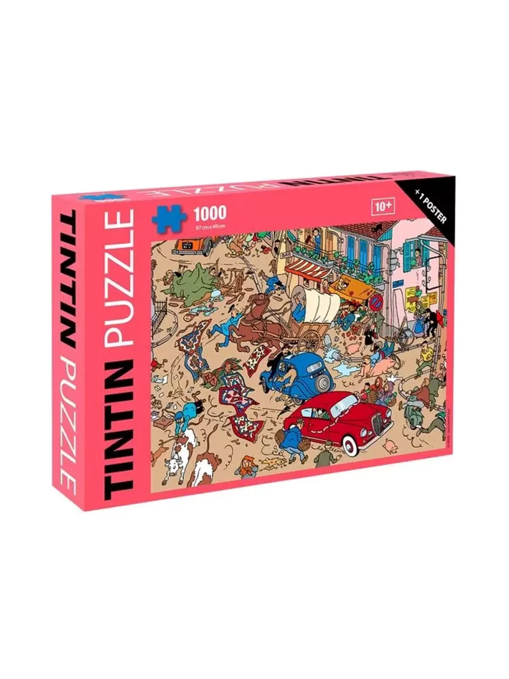 Ce puzzle reprend cette vignette de grande taille qui déborde de détails. Article faisant partie de la collection "Puzzles Tintin" évoquant les visuels emblématique des aventures de Tintin.