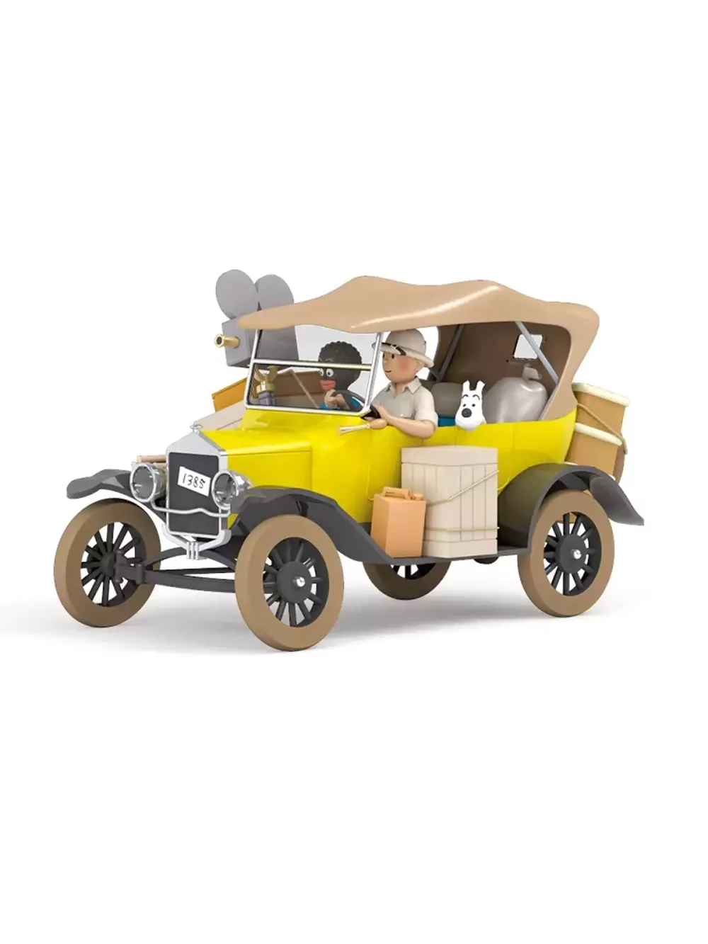 Reproduction fidèle de la Ford T de Tintin. Un livret accompagne la voiture - Version EN & FR : vous allez en apprendre plus sur la voiture qui a inspiré Hergé, vous y trouverez les archives sur la création de l'album Tintin au Congo et bien plus encore !