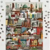 Puzzle représentant la ville de Berlin, 1000 pièces de Martin Schwartz. A vous de reproduire la ville grise. Vous trouverez une liste complète des bâtiments ainsi qu’une affiche.