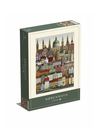 Puzzle représentant la ville de Copenhague, 1000 pièces de Martin Schwartz. A vous de reproduire " le port des commerçants ".