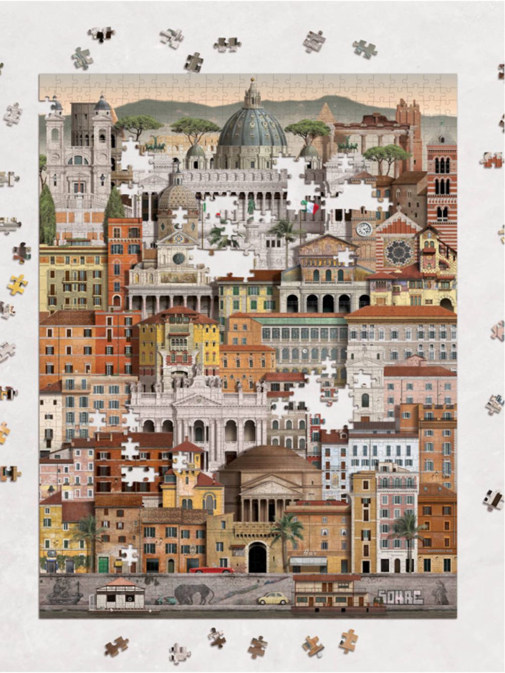 Puzzle représentant la ville de Rome, 1000 pièces de Martin Schwartz. A vous de reproduire "la ville éternelle".