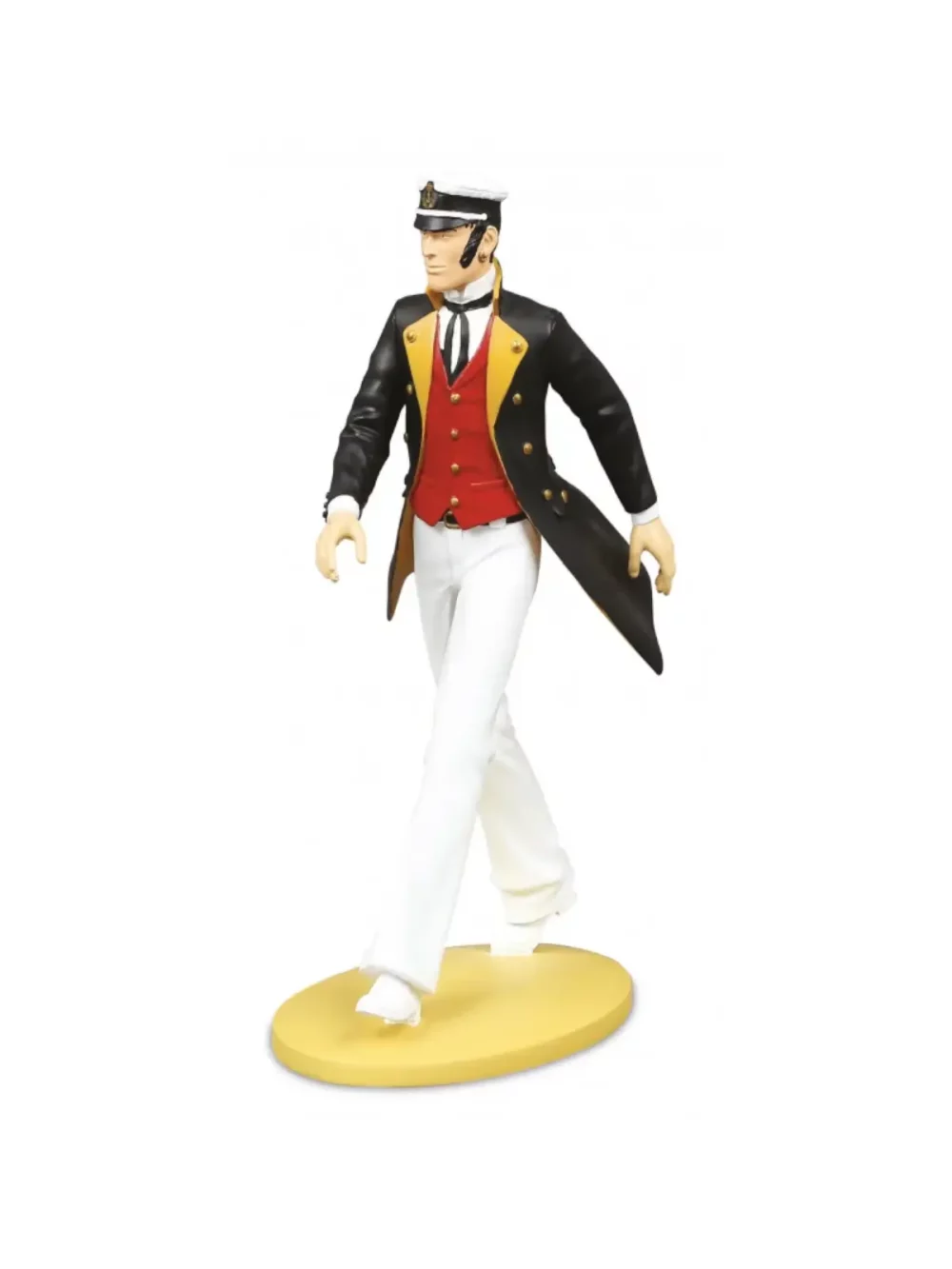 Figurine inspirée de l'album "Fable de Venise" qui est la 24ᵉ aventure de Corto Maltese, écrite et dessinée par Hugo Pratt. Figurine en résine peinte à la main en couleur.