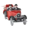 Dans Tintin au pays de l’or noir, les inséparables Dupond et Dupont mènent l’enquête à bord d’un cabriolet rouge. Une auto de style.