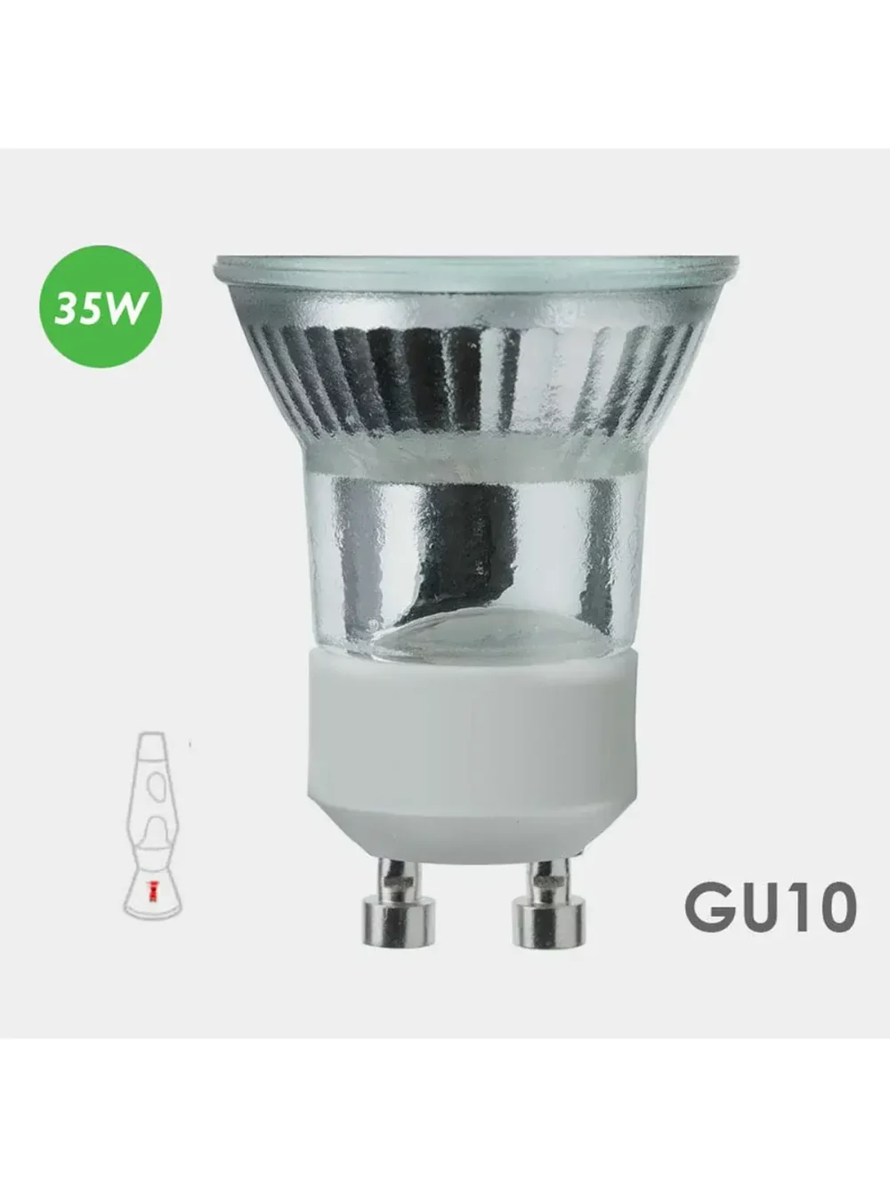 Ampoule halogène de remplacement 35W GU10 pour la lampe à lave Astro. Les ampoules Mathmos produisent la chaleur nécessaire et la lumière idéale.