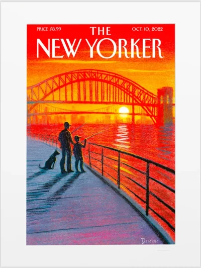 Couverture du New Yorker le 10 octobre 2022 par Eric Drooker. Cette illustration trouvera sa plus belle place dans un salon, une entrée ou une chambre.