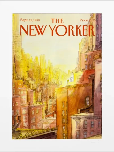 Couverture du New Yorker le 12 septembre 1988 par Sempé. Cette illustration trouvera sa plus belle place dans un salon, une entrée ou une chambre.