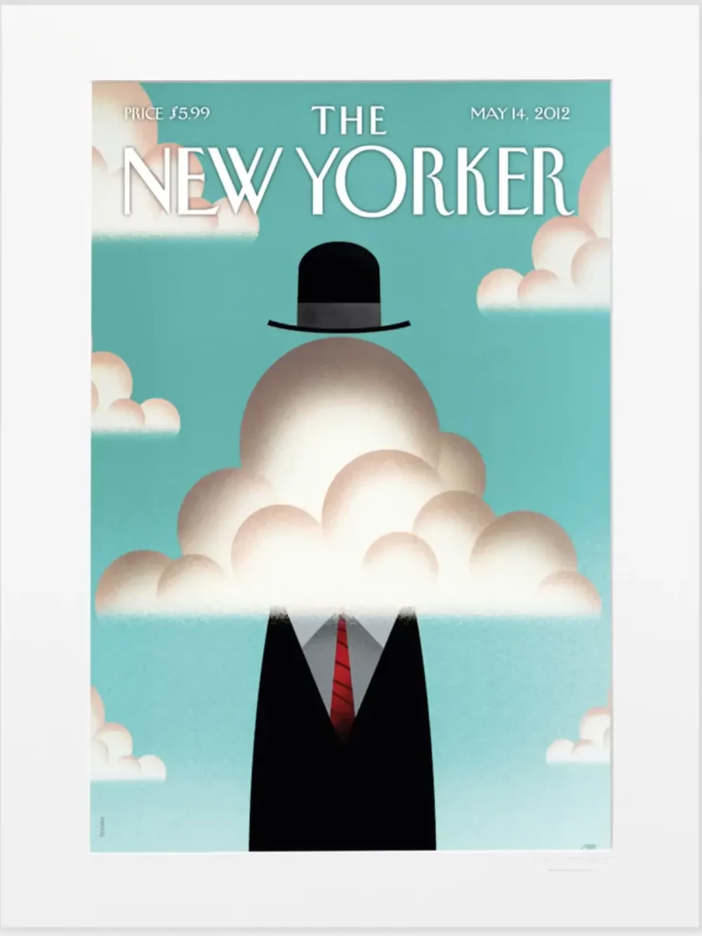 Couverture du New Yorker du 14 mai 2012 par Bob Staake. Cette illustration trouvera sa plus belle place dans un salon, une entrée ou une chambre.