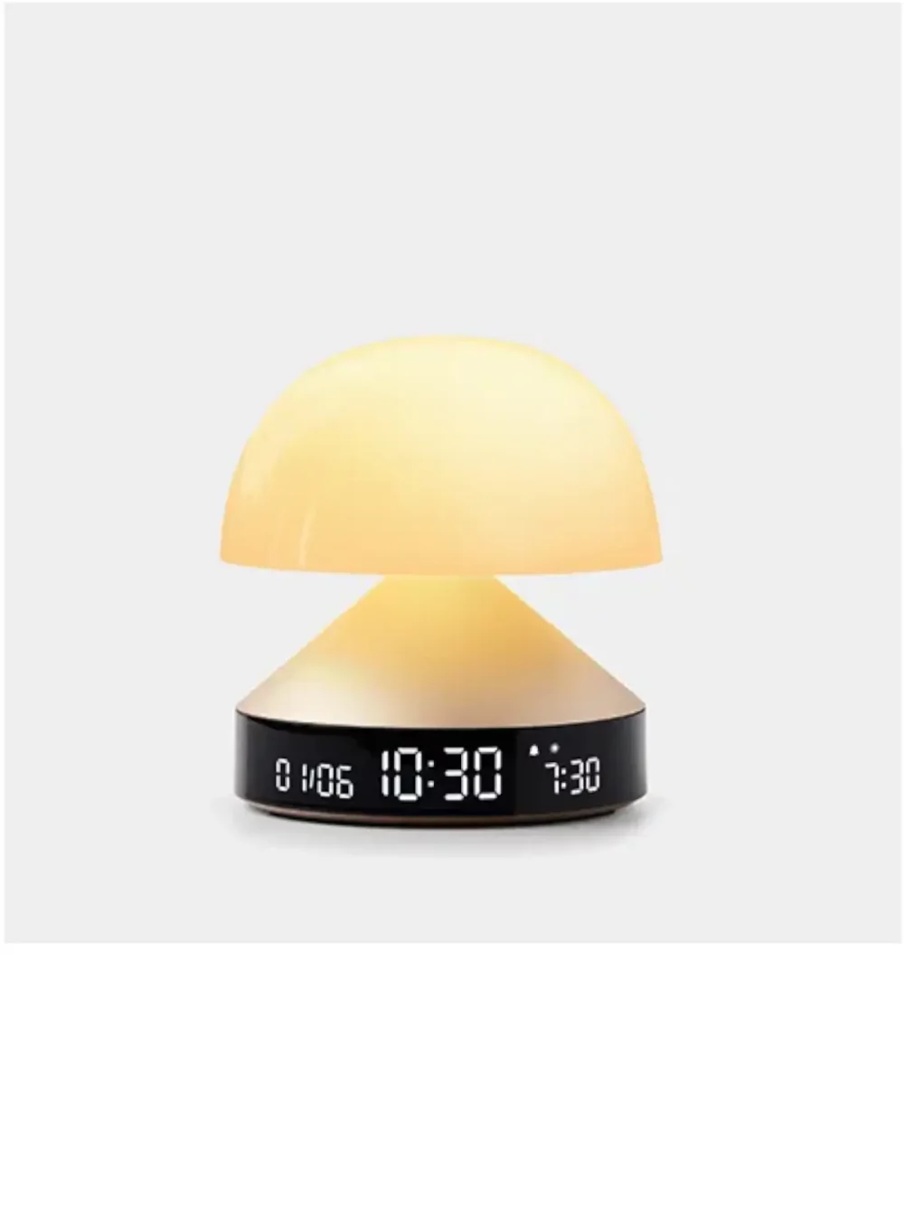 Lexon "Mina Sunrise" Lampe réveil simulateur d’aube. Mina Sunrise est une lampe avec simulateur d’aube et crépuscule, réveil intégré et éclairage multicolore.