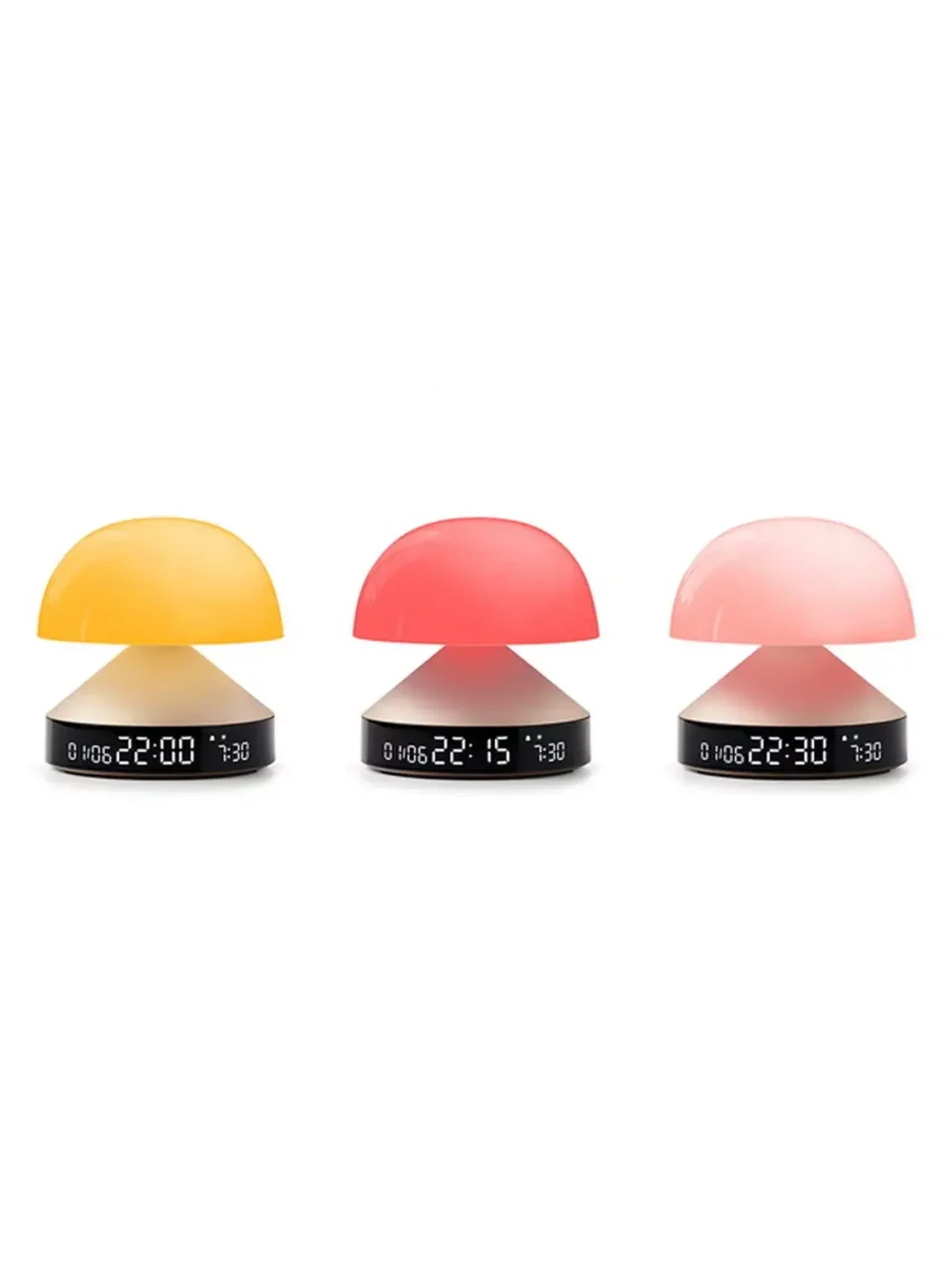 Lexon "Mina Sunrise" Lampe réveil simulateur d’aube. Mina Sunrise est une lampe avec simulateur d’aube et crépuscule, réveil intégré et éclairage multicolore.